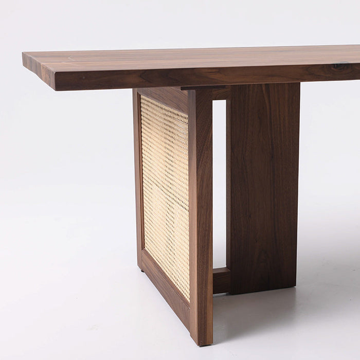 Japandi-style dining table made from premium black walnut wood