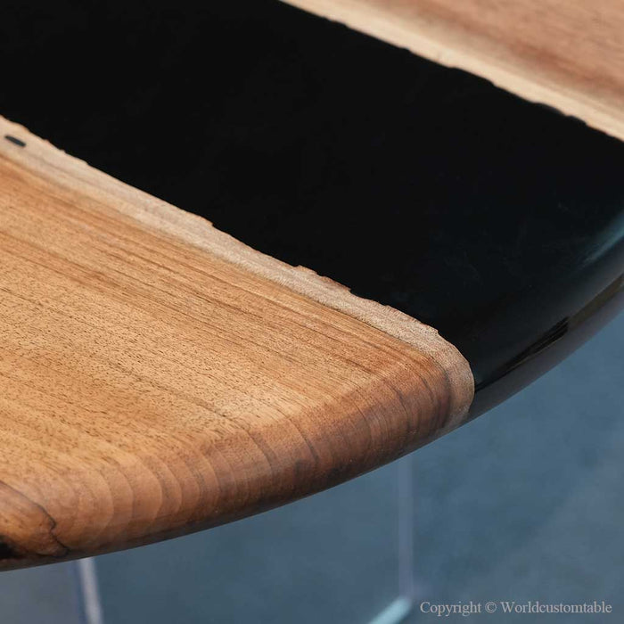 Oval resin dining table for family dining and entertaining space