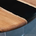 Oval resin dining table for family dining and entertaining space