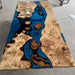 Ocean style epoxy dining table with natural poplar wood for luxury home decor