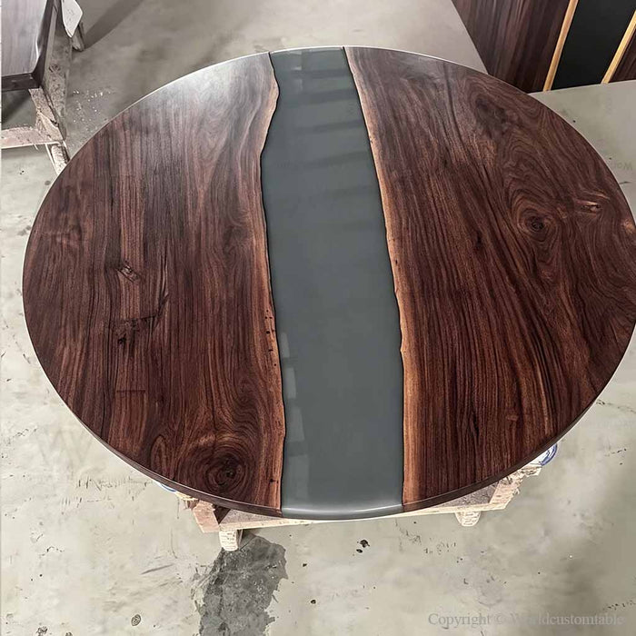 Modern round resin dining table for luxury kitchen and dining room