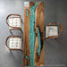 Live edge black walnut epoxy bar top with artistic teal resin