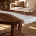 Modern white epoxy coffee table with premium walnut wood for contemporary interiors