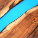Handcrafted black walnut coffee table with blue epoxy resin