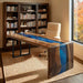 Black walnut epoxy desk with blue resin waterfall design