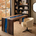 Blue resin waterfall epoxy desk for a modern home office