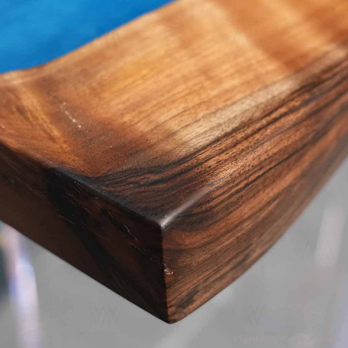 Custom black walnut epoxy console table for a stylish foyer