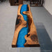 Live edge epoxy console table with natural black walnut grain