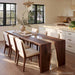 Black walnut epoxy waterfall table with crystal clear resin and natural wood grain