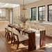 Luxury contemporary home with a custom black walnut epoxy waterfall table as a statement furniture piece