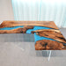 L shaped epoxy office desk with a spacious corner workspace