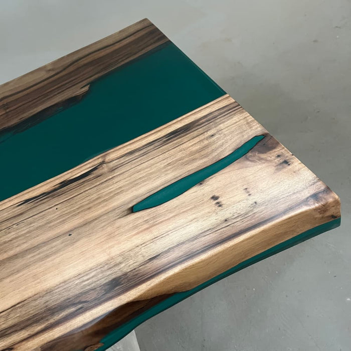 Large 80 inch epoxy dining table for family gatherings and entertaining