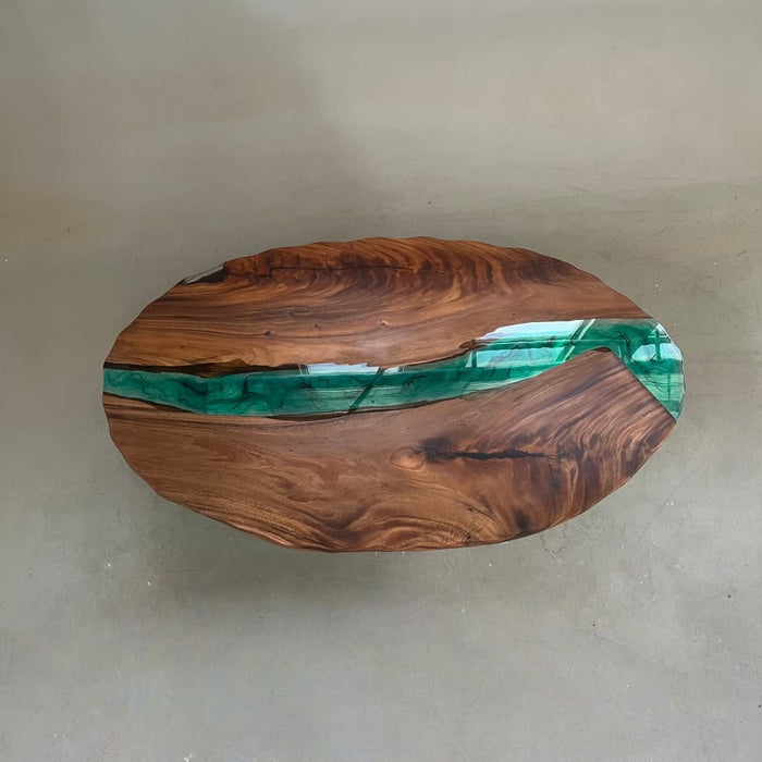 large epoxy coffee table for a modern living room