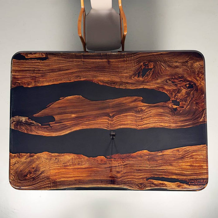 large epoxy coffee table for a modern living room