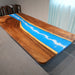 large walnut wave resin dining table for entertaining
