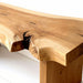 Live edge bench showcasing natural wood texture