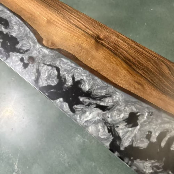 Live edge black walnut resin shelf for stylish wall display