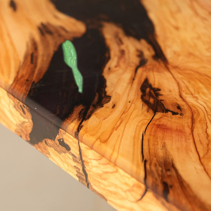 Live Edge Olive Wood Resin River Table for Modern Dining