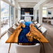 Dining table with unique design in a modern living room