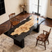 poplar wood black clear epoxy resin table with wooden chairs