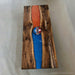 Live edge walnut epoxy conference table showcased in a US business workspace environment.