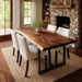 Family dining table made of walnut with live edge, natural and elegant