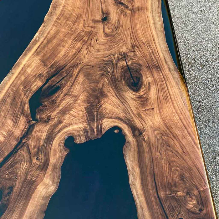 Living room walnut epoxy coffee table solid wood