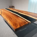 Luxury black epoxy dining table with premium walnut wood for home dining