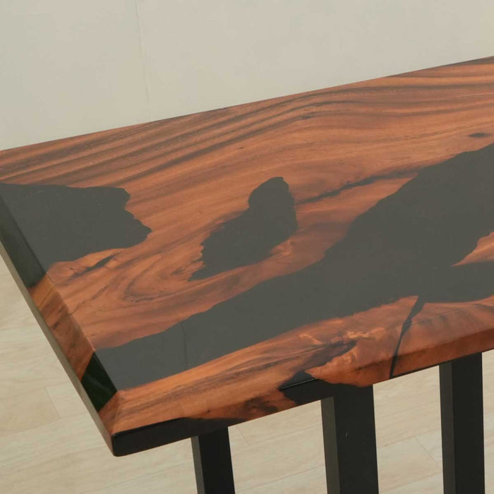 Luxury Black Epoxy Walnut Dining Table
