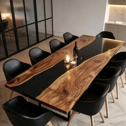 Luxury black resin walnut boardroom table for executive office conference room