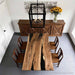 Luxury black resin epoxy dinning table with walnut wood