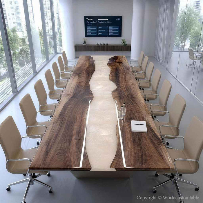 Luxury Black Walnut conference table for executive boardroom