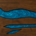 Wooden surface with blue resin inlay