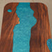 Luxury Blue Epoxy Dining Table with Wooden Base