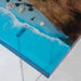 Luxury blue ocean breaker epoxy coffee table crafted from natural walnut
