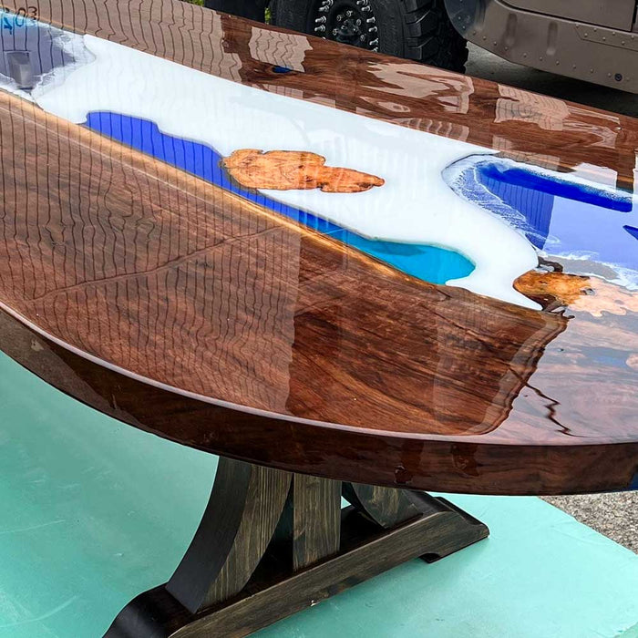 high quality wooden epoxy conference table for modern offices in california
