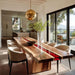 Luxury wood table with deep burgundy red resin design