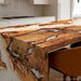 Luxury burl wood epoxy waterfall table resin detail