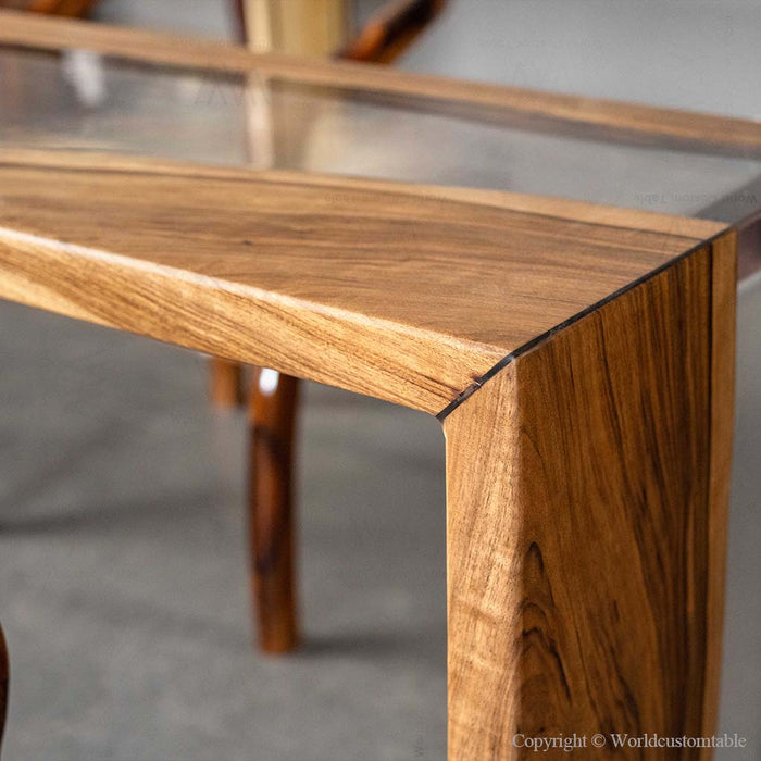In stock luxury epoxy console table ready to ship for home decor use