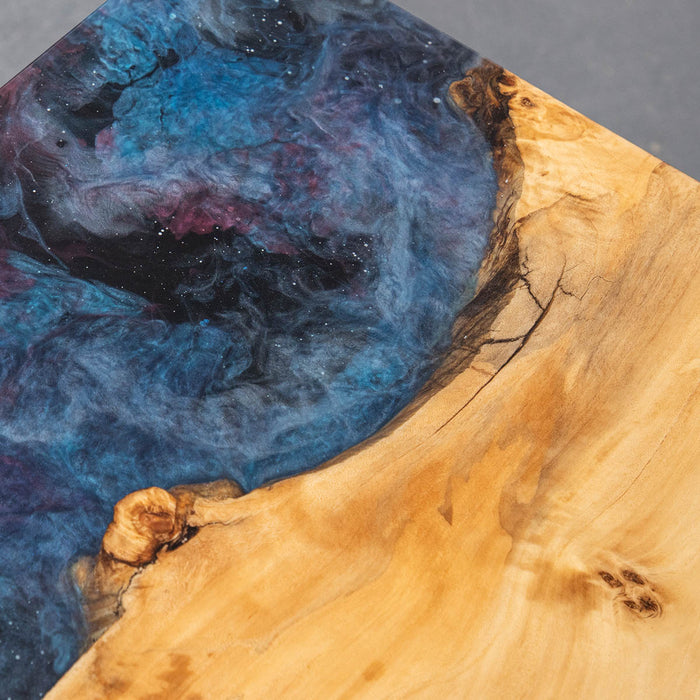 Luxury poplar wood and galaxy resin river dining table