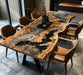 Modern epoxy-filled table for contemporary homes.
