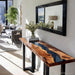 Luxury black walnut epoxy console table for home entryway