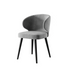 Gray chair with black legs on a white background
