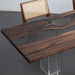 Luxury resin river dining table with premium olive wood slab
