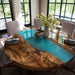 sleek black walnut epoxy dinning table for modern homes in miami