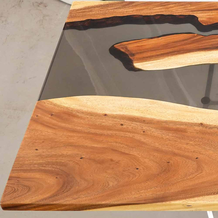 Luxury Smoky Epoxy Walnut Dining Table