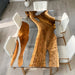 Luxury walnut dining table with crystal clear epoxy resin