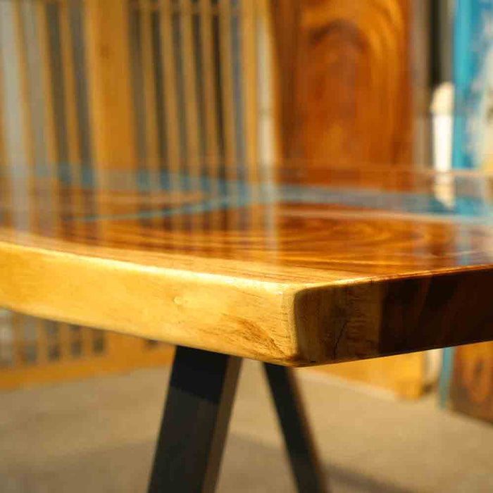 Luxury walnut epoxy river live edge table perfect for dining