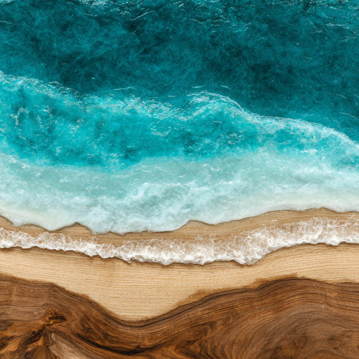 Luxury walnut ocean river epoxy dining table