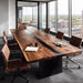 spacious wooden black epoxy table for american offices in new jersey